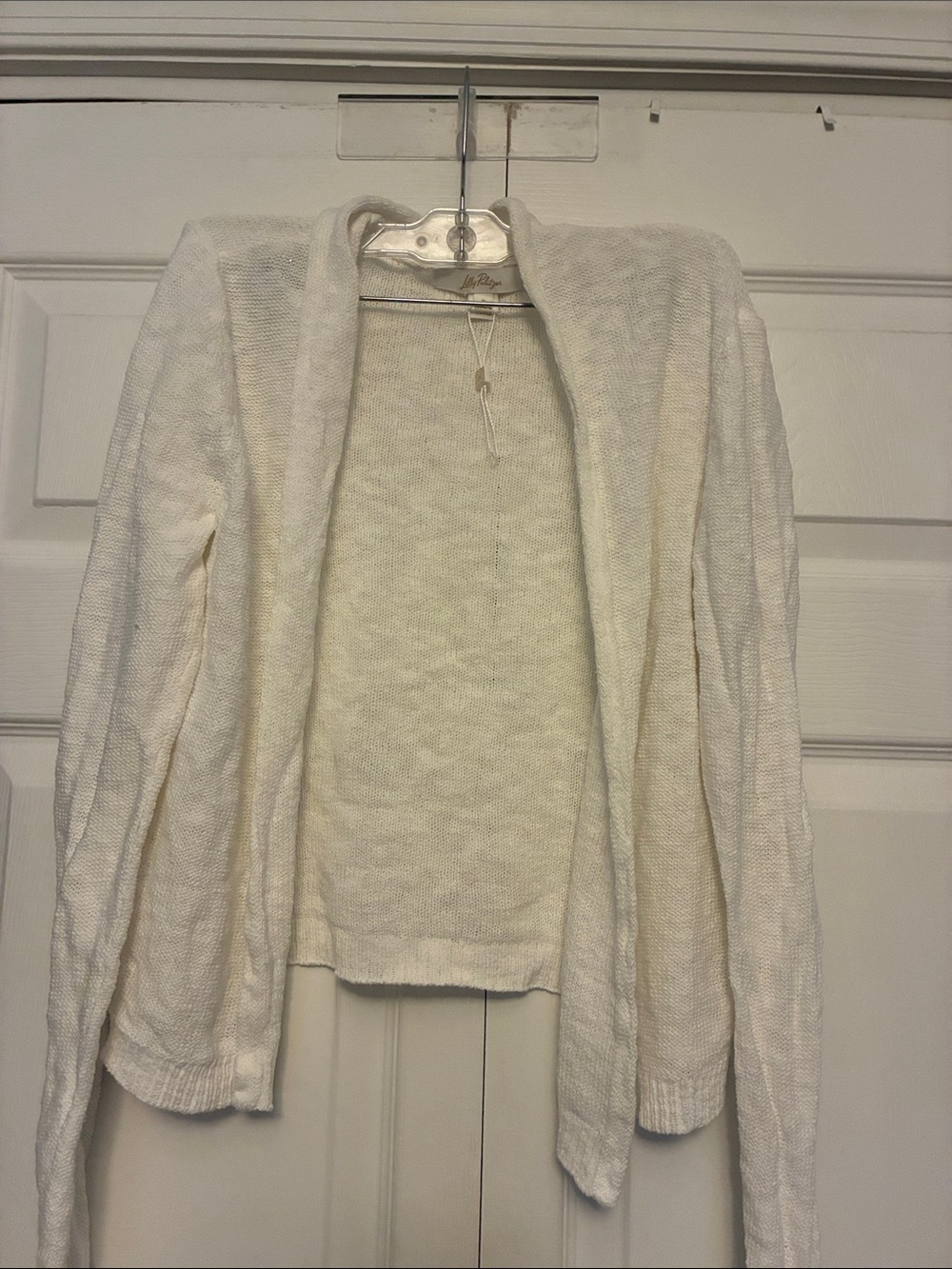 Lilly Pulitzer Faretta Cropped Open Front Cardigan White Small Spring 2024